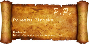 Popesku Piroska névjegykártya